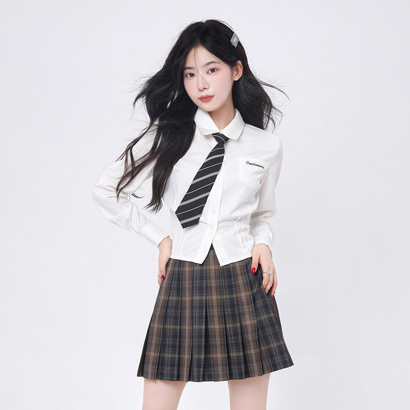 Women's Long-sleeved Shirt Slim Fit Waist