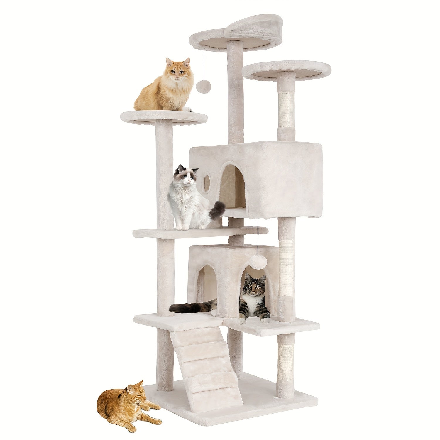 70/54 Cat Tree, Large Cat Tower Beautiful Perfect Gift For Cats, Multi-level Furniture Activity Center With Scratching Post Stand House Apartment Fun Toy Kitten Pet Playhouse, Easy To Assemble, Gift
