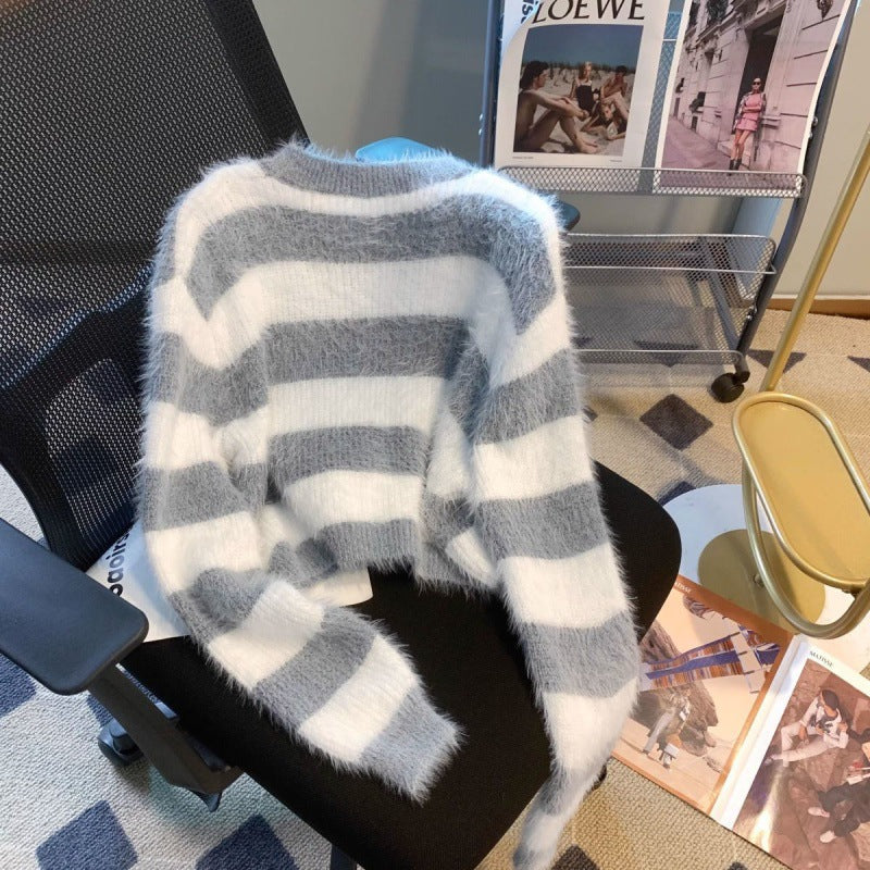 Mink Fur Sweater Women High-end Sense Autumn and Winter Loose Lazy Style