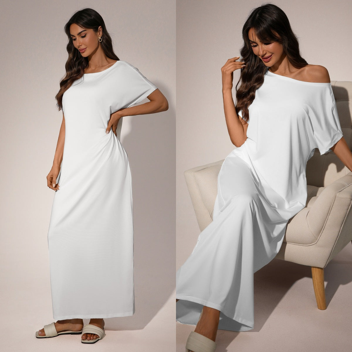 Plus-size Womens Loose-fitting Long Dress