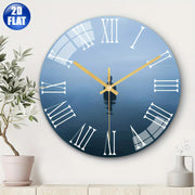 Large Glass Wall Clock with Roman Numerals & Minimalist - Quartz Movement, Large White Hands, Golden Hands & Bezel, Glass Face - Anniversary Gift for 20th Year, Wedding,, & Office Decor (Manual