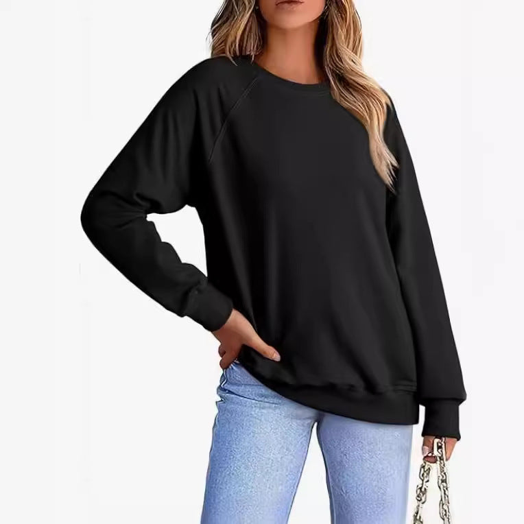 Women's Cozy Round-Neck Loose Casual Pullover Sweater