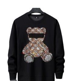 Men's Slim-Fit Graphic Round Neck Long Sleeve Tee