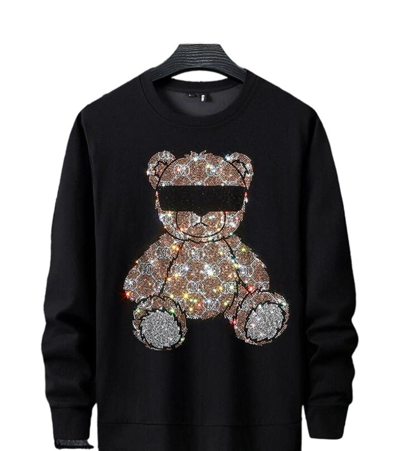 Men's Slim-Fit Graphic Round Neck Long Sleeve Tee