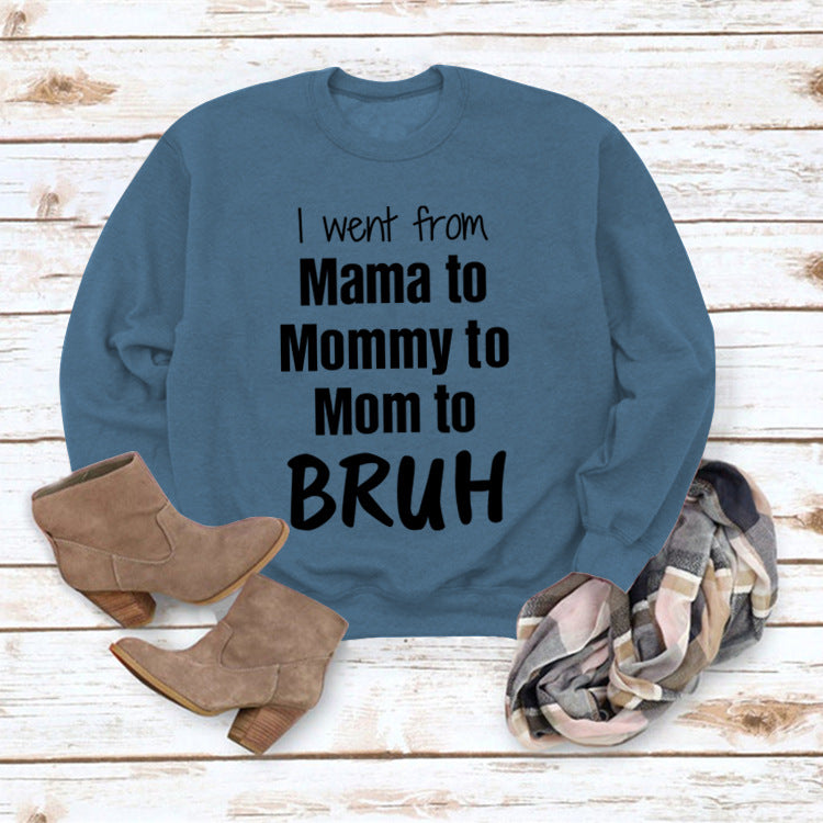 Comfy Letter Print Round Neck Loose Women's Sweater