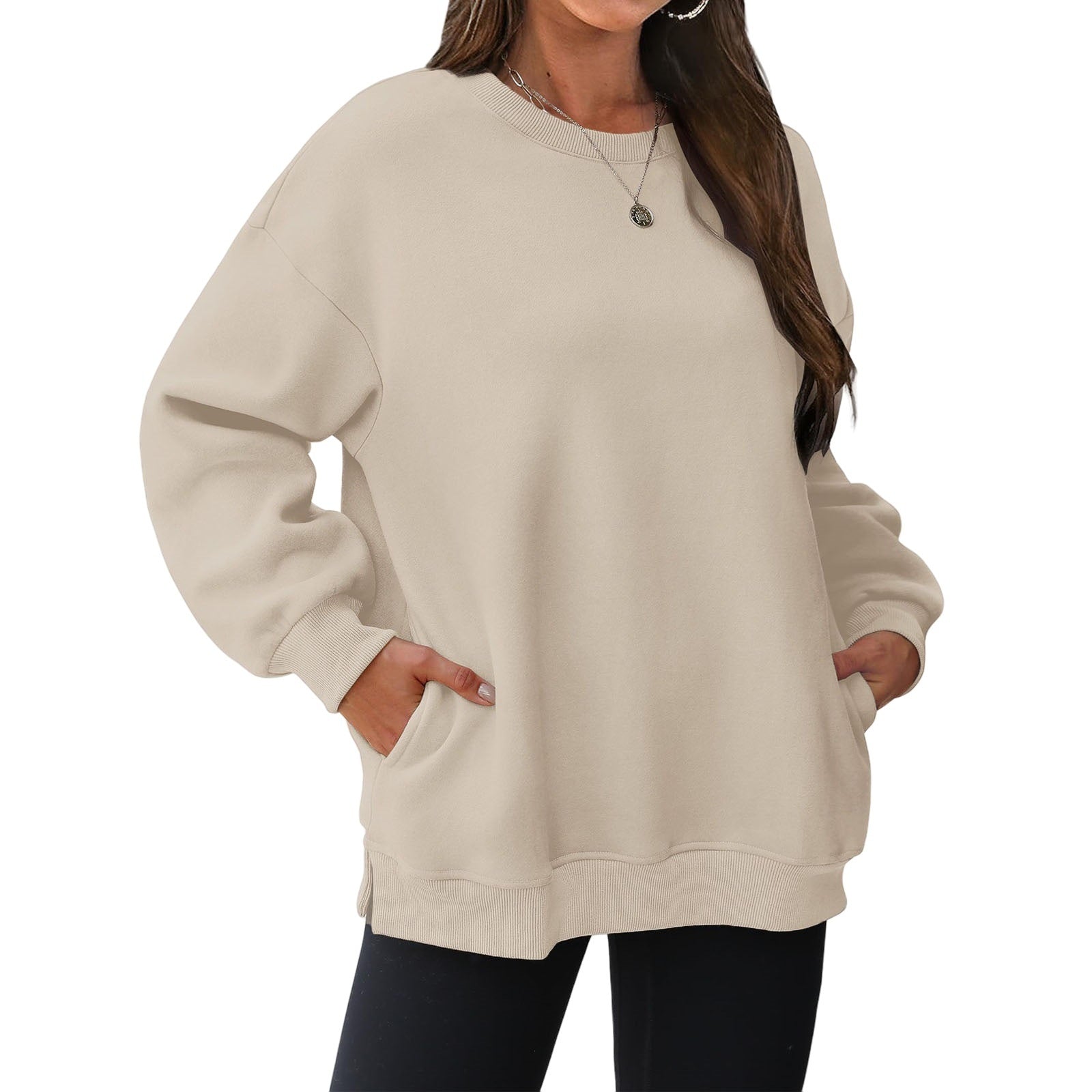 Oversized Velvet Long Sleeve Pullover Sweatshirt