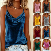 Women Solid Velour Camis Vest Women Tank Tops Female Summer Sexy Strap Basic Tops Slim Sleeveless