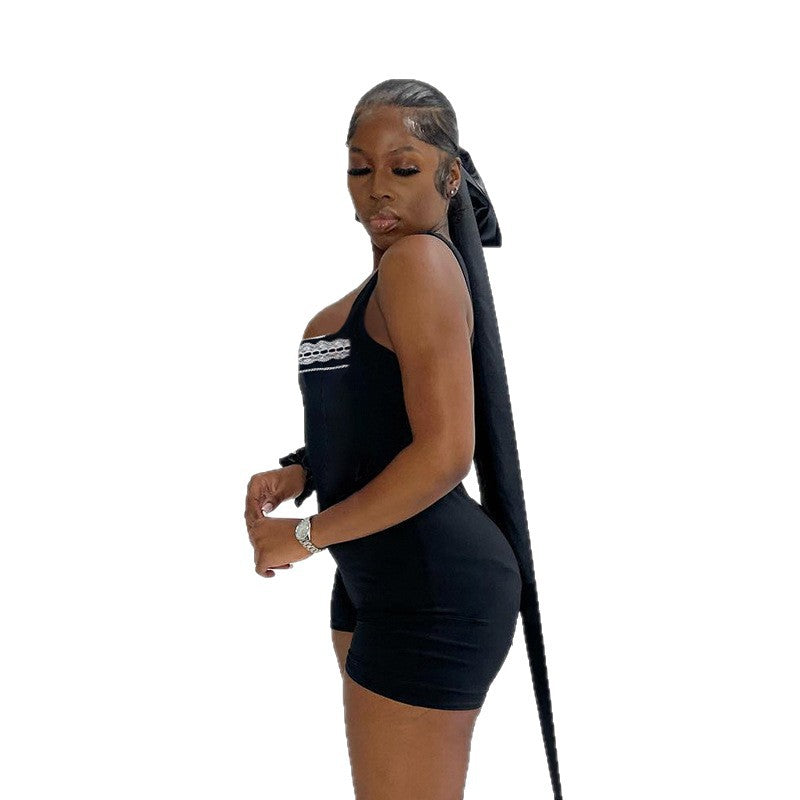 Women's Lace Halter Romper Spicy Jumpsuit