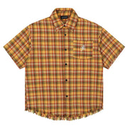 Vibrant Yellow Plaid Short‑Sleeve Shirt – Perfect for Casual Chic
