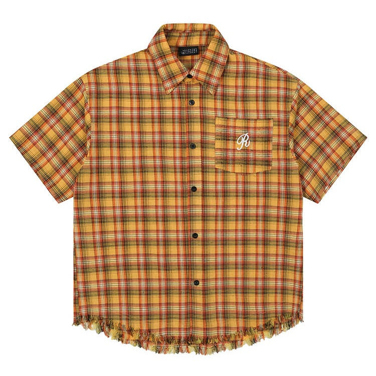 Vibrant Yellow Plaid Short‑Sleeve Shirt – Perfect for Casual Chic