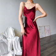 Womens Three-acetate Satin Strap Dress