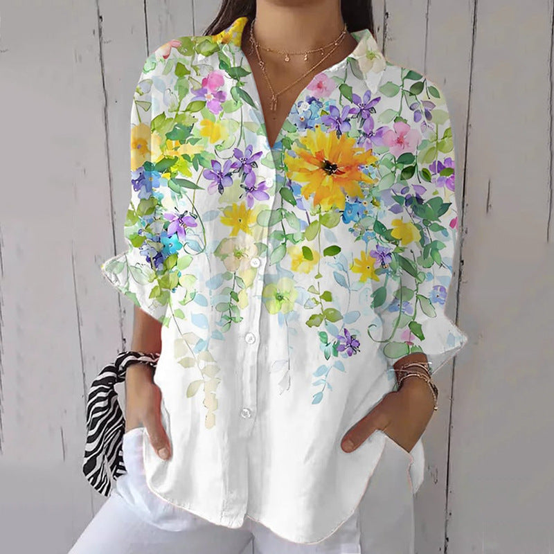 Women's Floral 3D Print Fashion Shirt