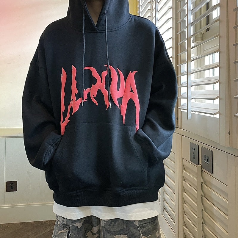 Men's Casual Long Sleeve Loose Pullover Hoodie
