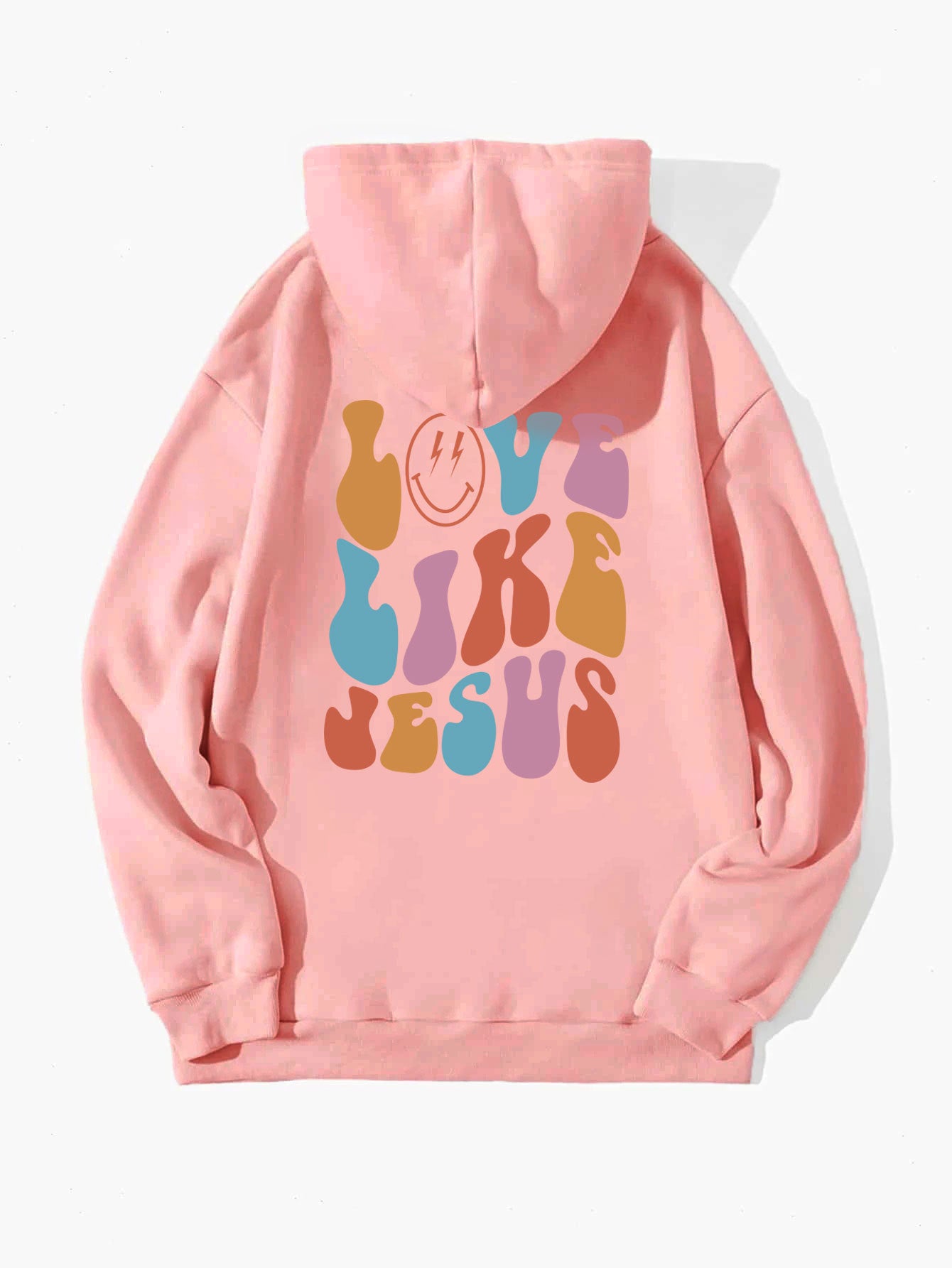 Cozy Streetwear Letter Print Brushed Hoodie with Pocket