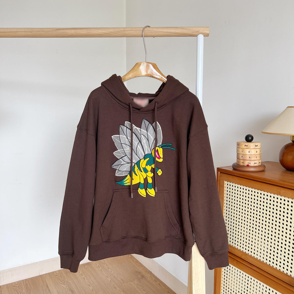 Cute Bee Pocket Hoodie Casual Cotton Sweatshirt