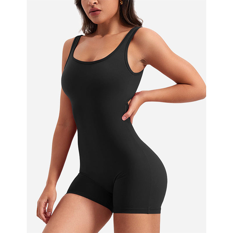 Backless Slim-Fit Yoga Jumpsuit with Hip-Lifting Design