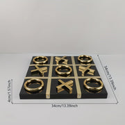 1pc Extra Large Tic-Tac-Toe/Chess Board Set - Heavy-Duty Metal & Wood, Black & Golden X/O Pieces - Elegant Game Board for Home, Office, Living Room, Game Room - No Power Needed, Easy Assembly…