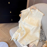 New Chinese-style National-flavor Jacquard Straight-shoulder Cross-over Waistcoat