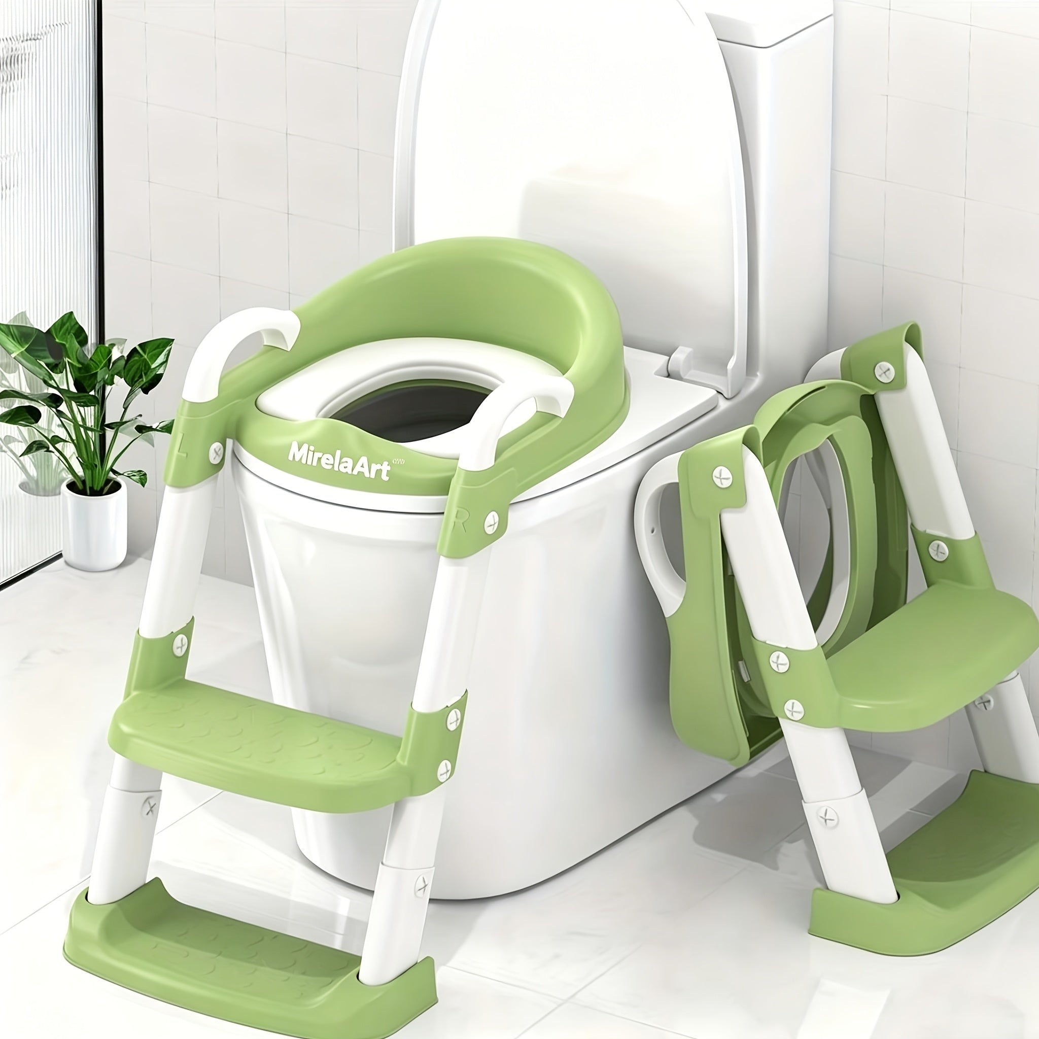 Potty Training Seat with Step Stool Ladder – Adjustable Anti‑Slip Design, Wide Steps, Splash Guard and Safety Handles