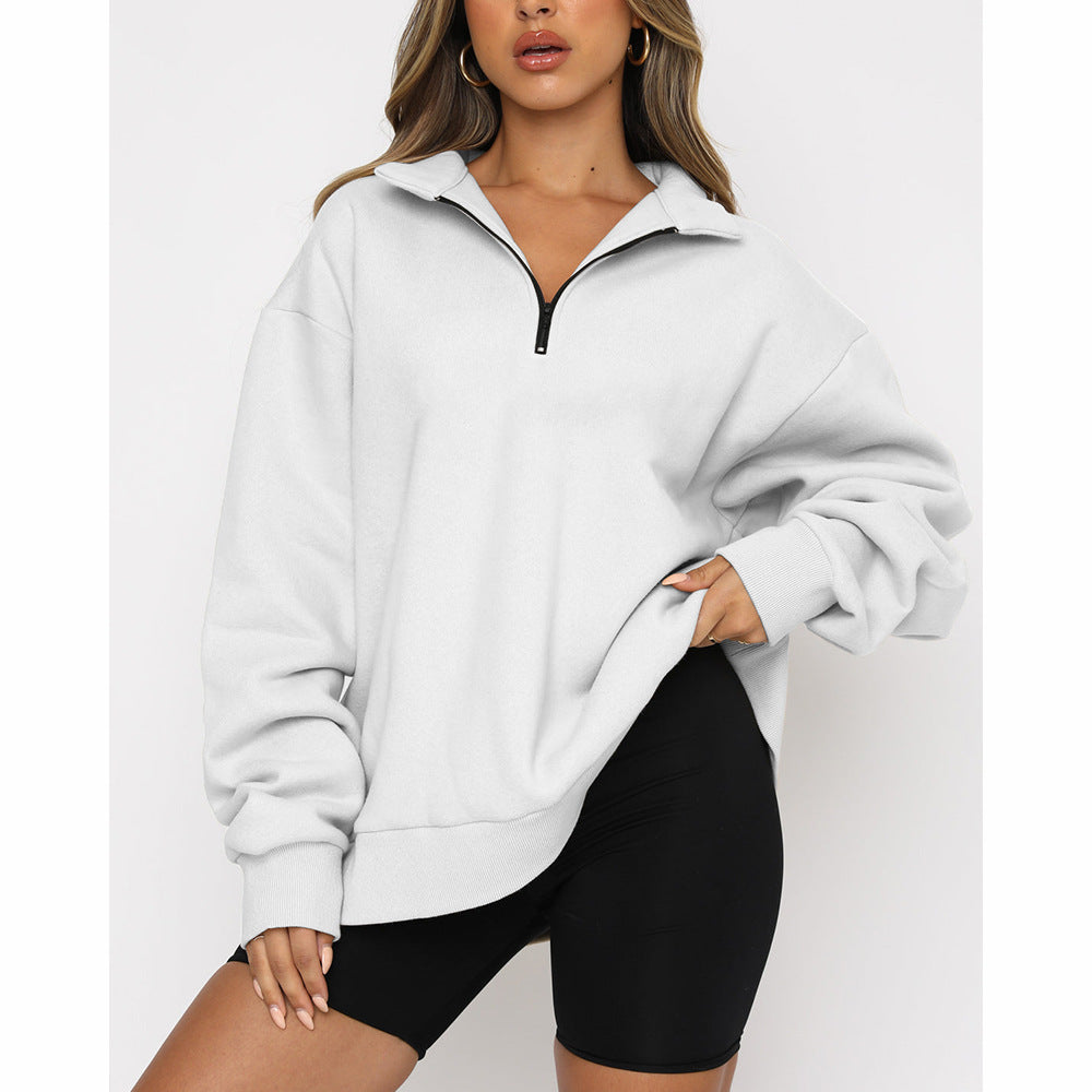 Women's Half-Zip Pullover Casual Long Sleeve Sweatshirt