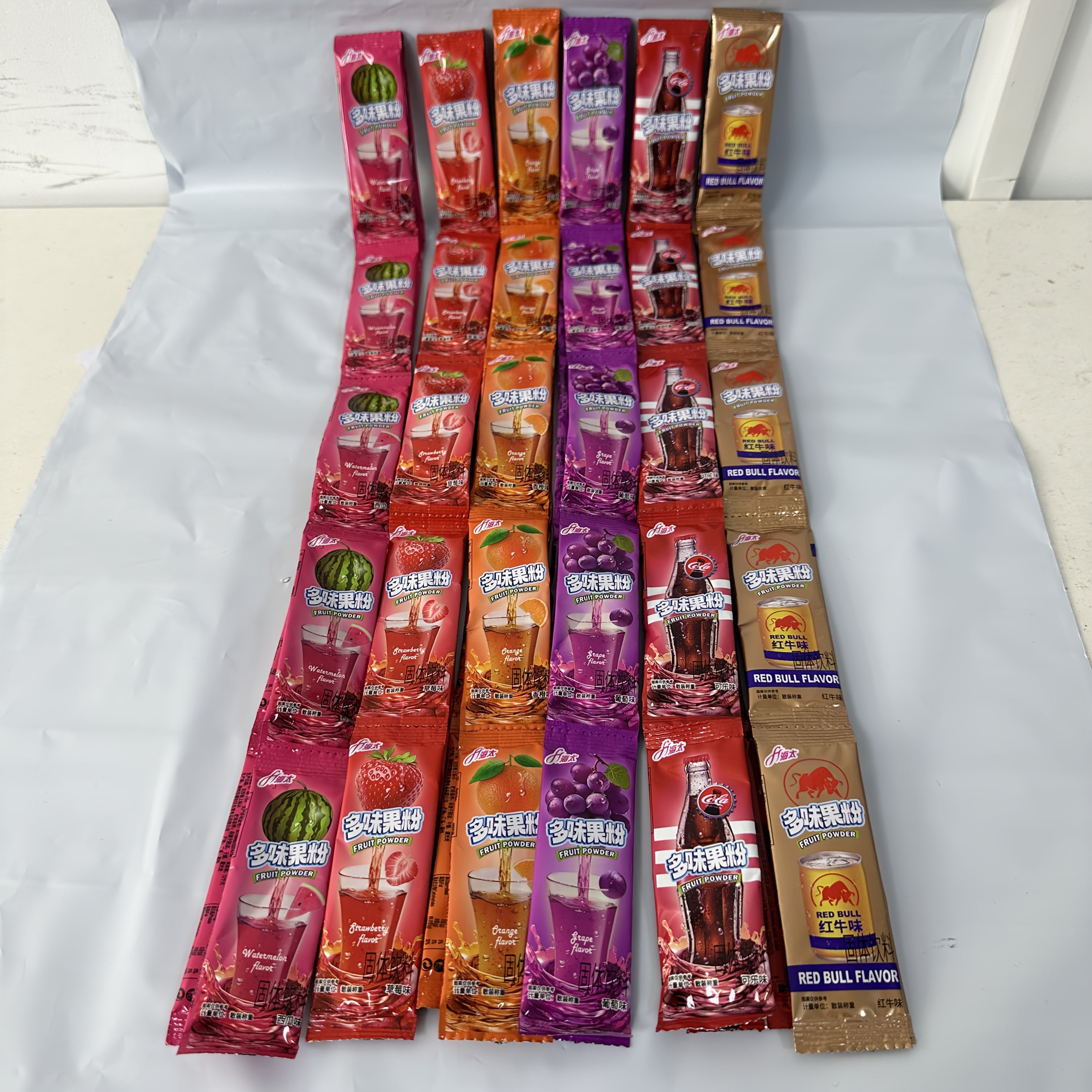 60 Single-Serve Instant Fruit Drink Mix Pack, Multi-Flavor Beverage Sachets