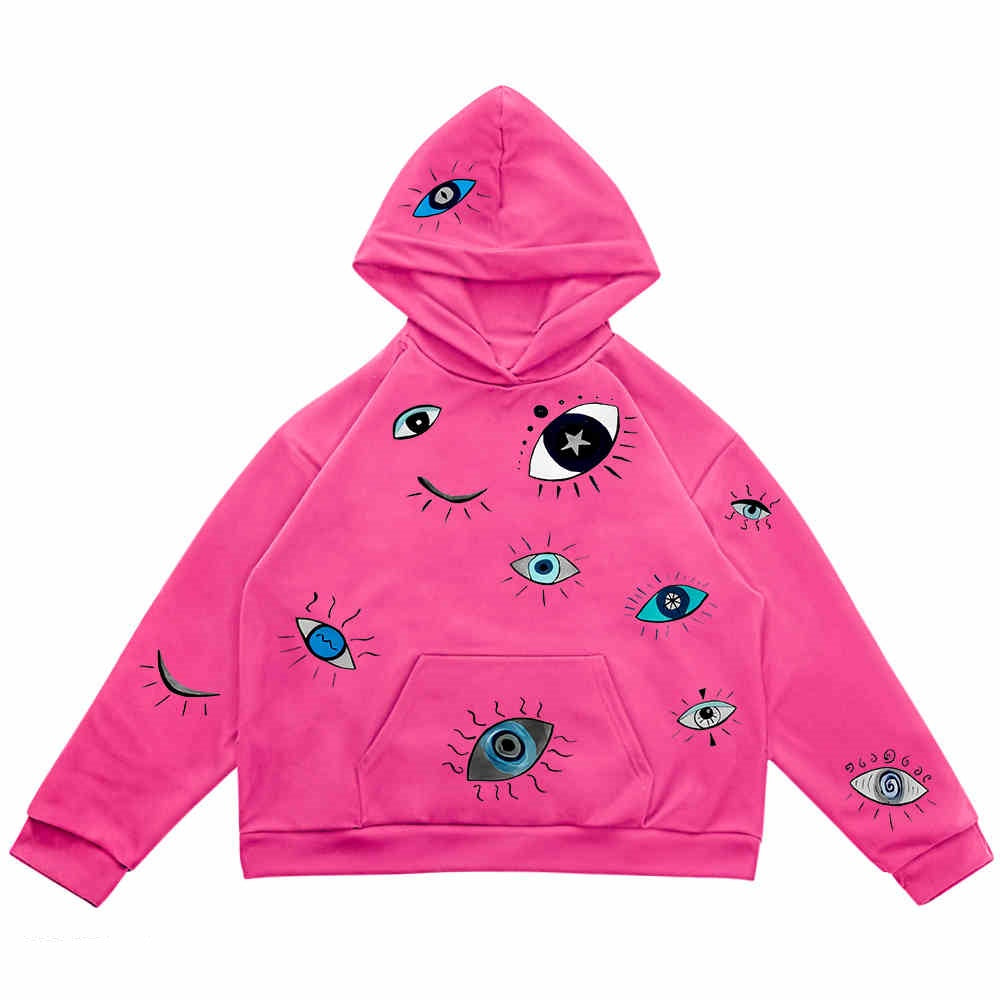Unique Eye Stitching Hooded Sweatshirt