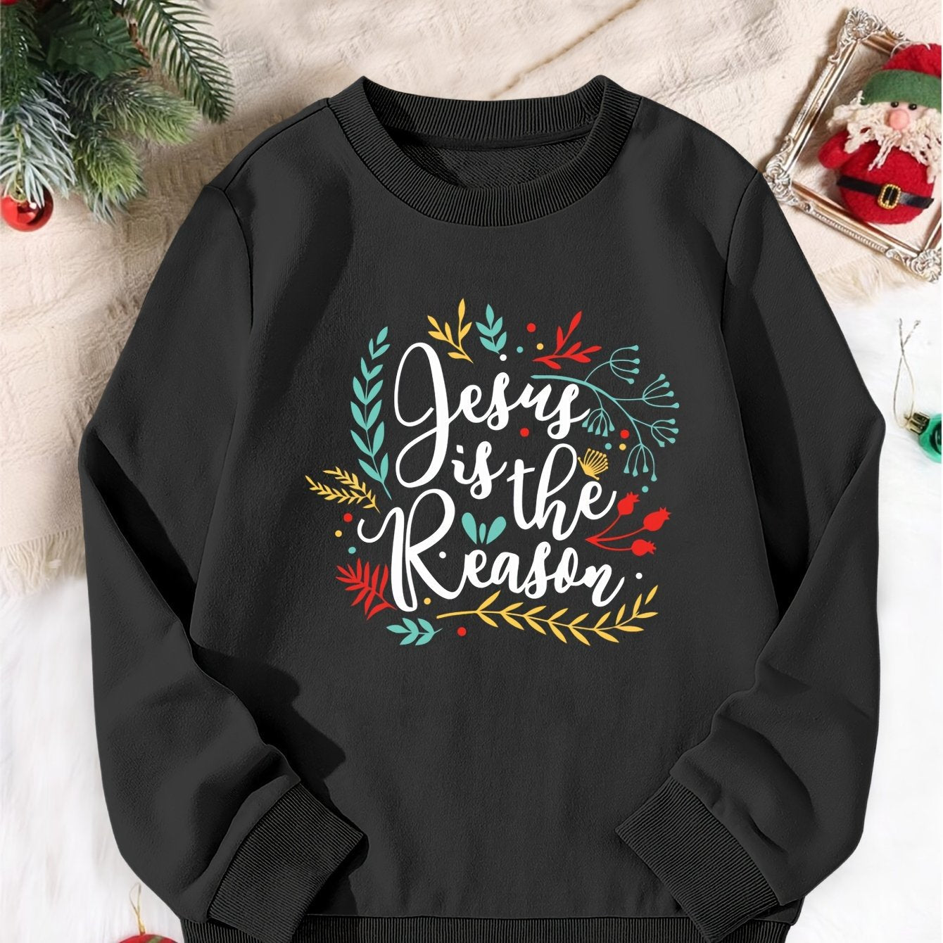 Festive Christmas Girls' Sports Sweater - Cozy & Stylish