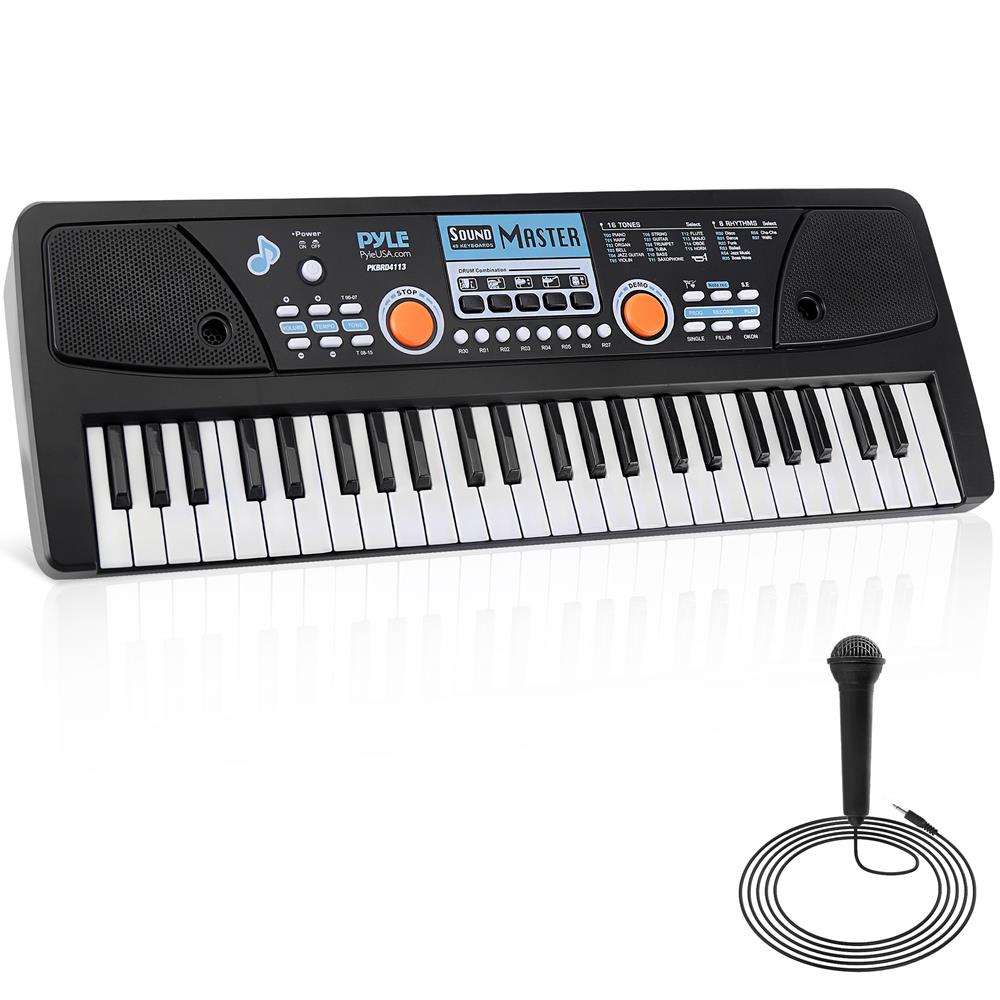 49‑Key Portable Digital Karaoke Keyboard with Rechargeable Battery and Wired Microphone