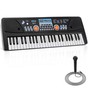 49‑Key Portable Digital Karaoke Keyboard with Rechargeable Battery and Wired Microphone