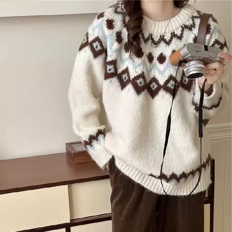 Women's Sweater Acrylic Thick Needle Thick Jacquard