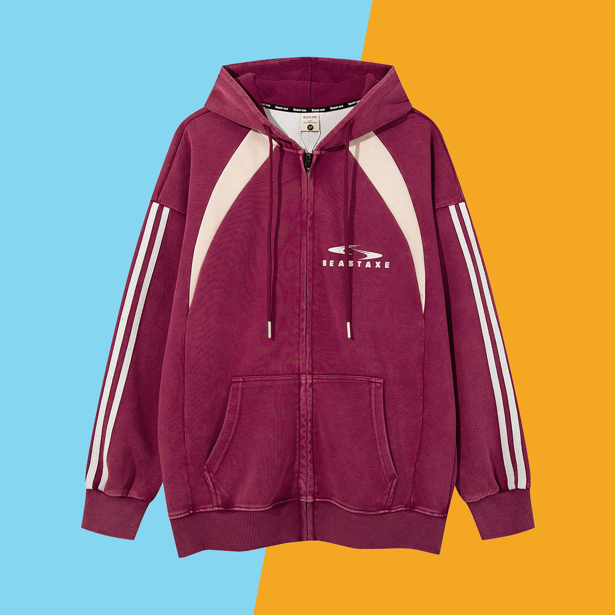 American Flag Striped Patchwork Casual Pullover Hoodie