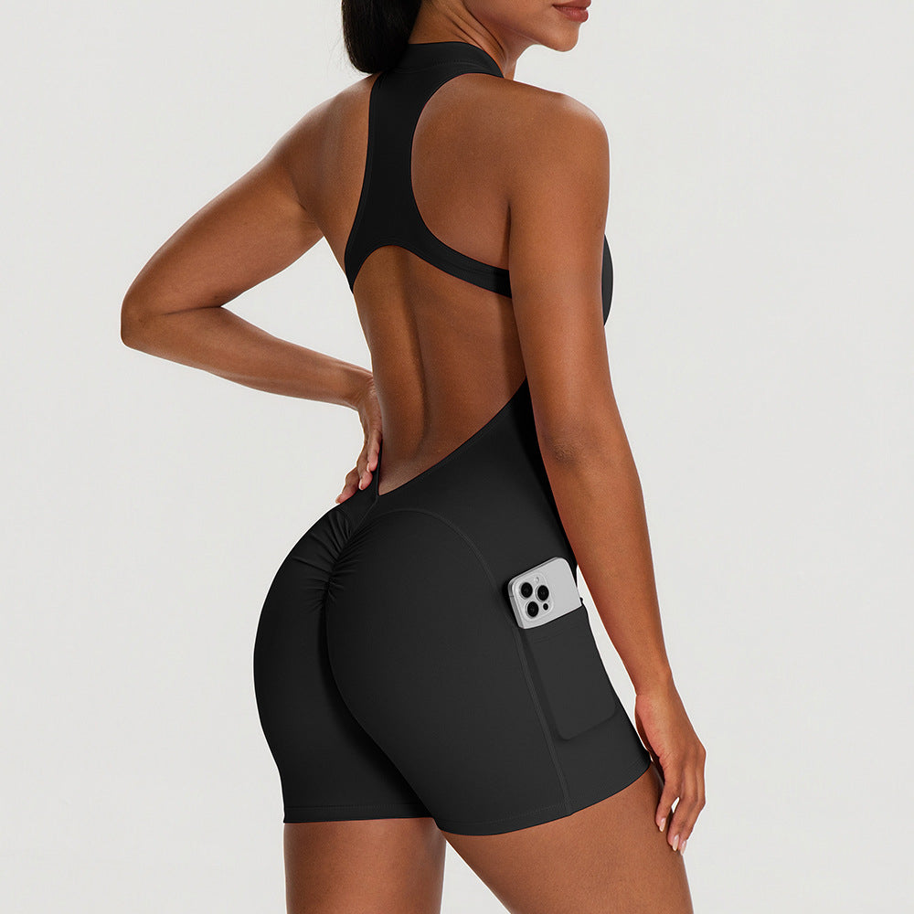 Padded Peach-Butt Fitness Bodysuit
