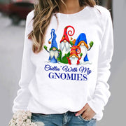 Chic Holiday Print Slim Fit Round Neck Long Sleeve Sweater