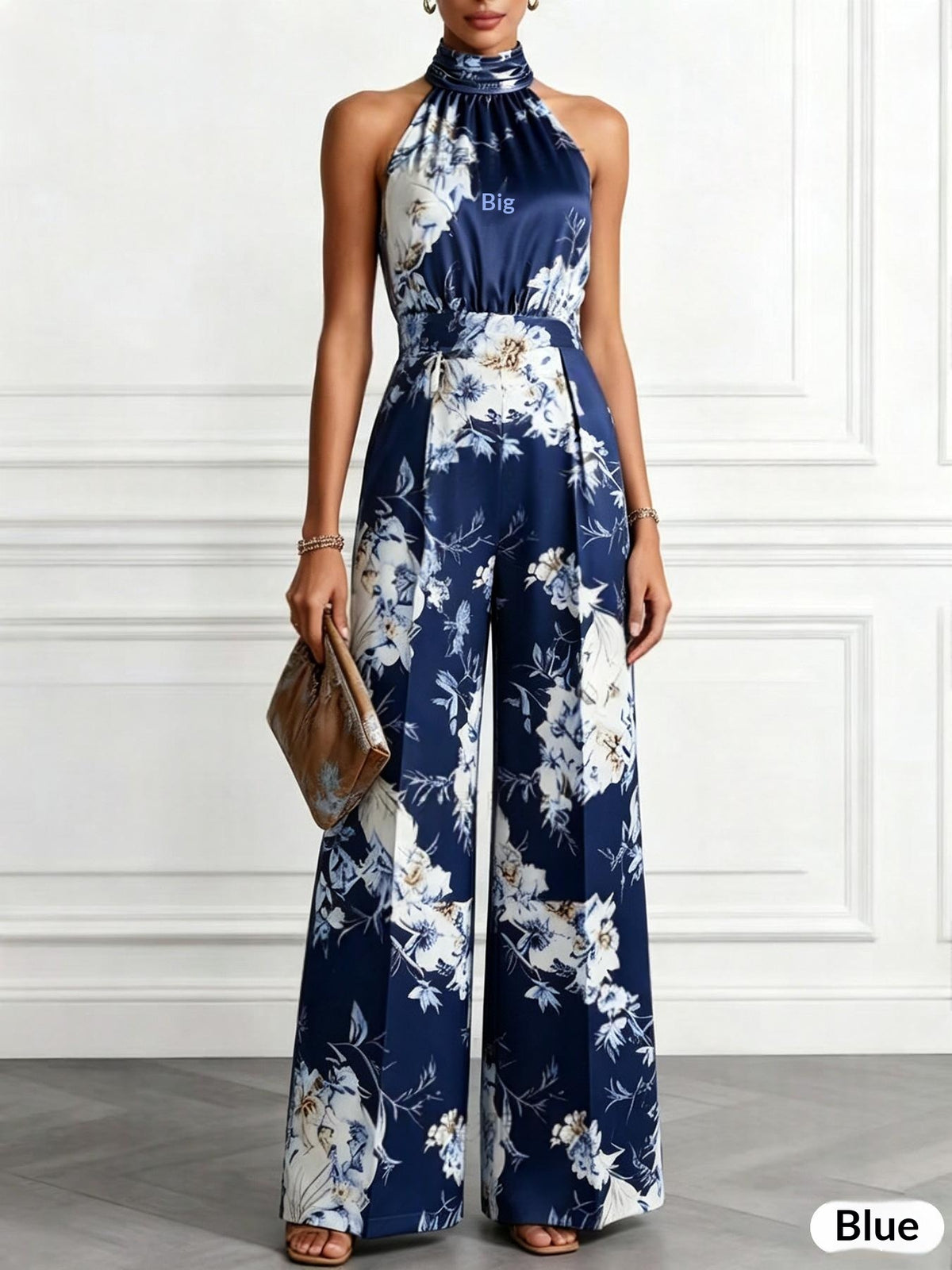 Sleeveless High Waisted Wide Leg Jumpsuit