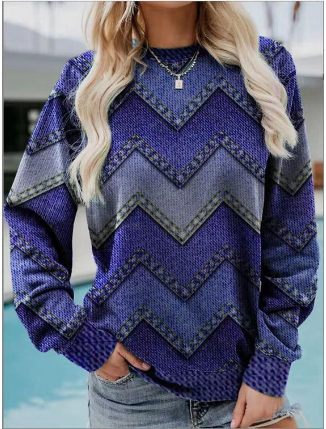 Retro Street Casual Round Neck Long Sleeve Sweater