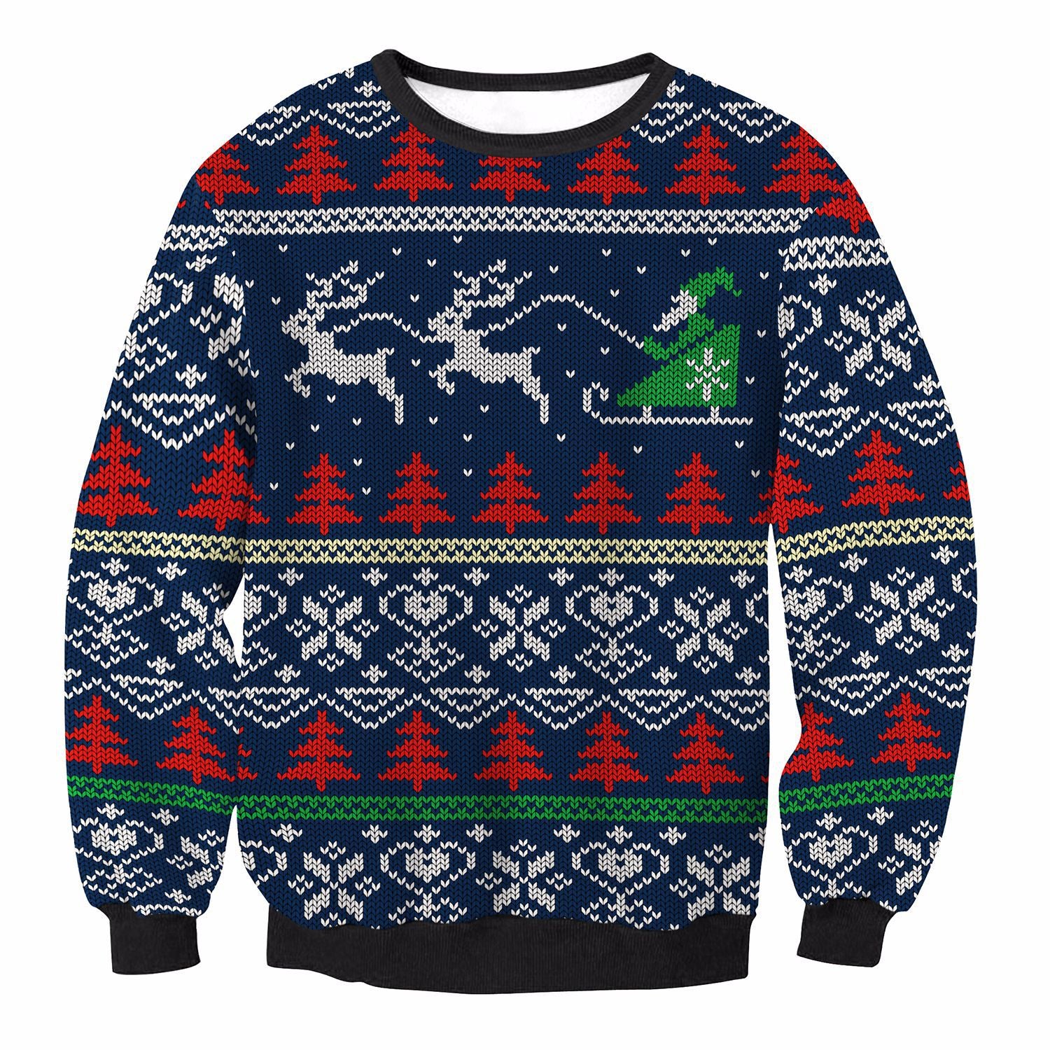 Festive Santa Elk Christmas Sweatshirt for Women