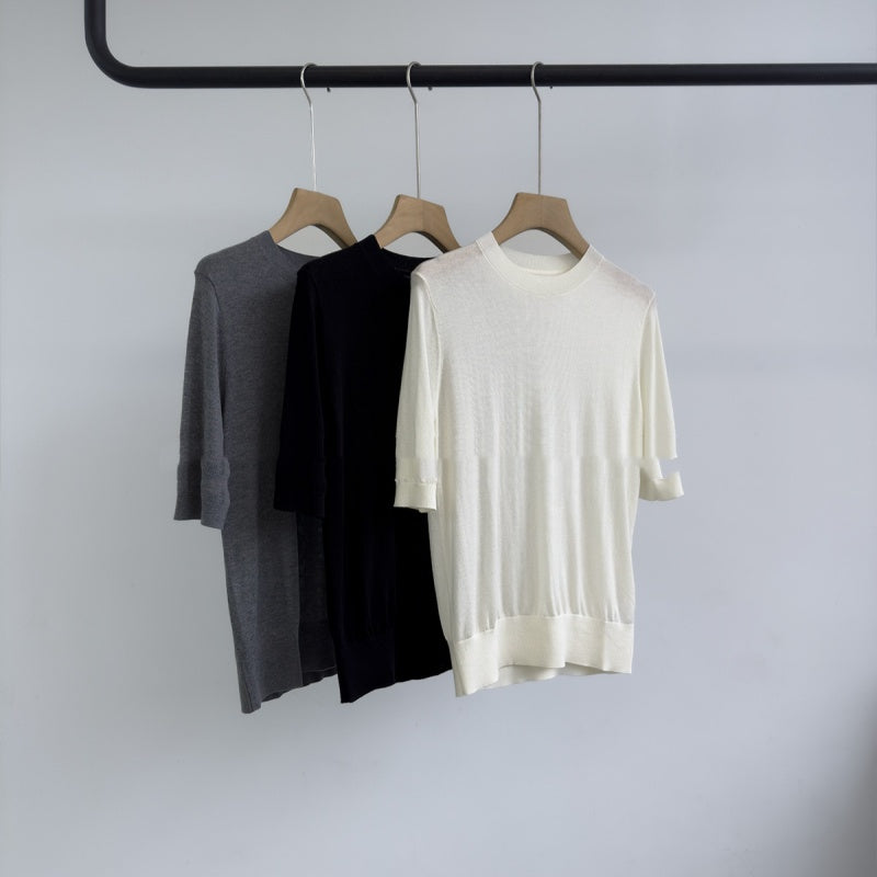 Comfortable Short Sleeve Knit Top for Women