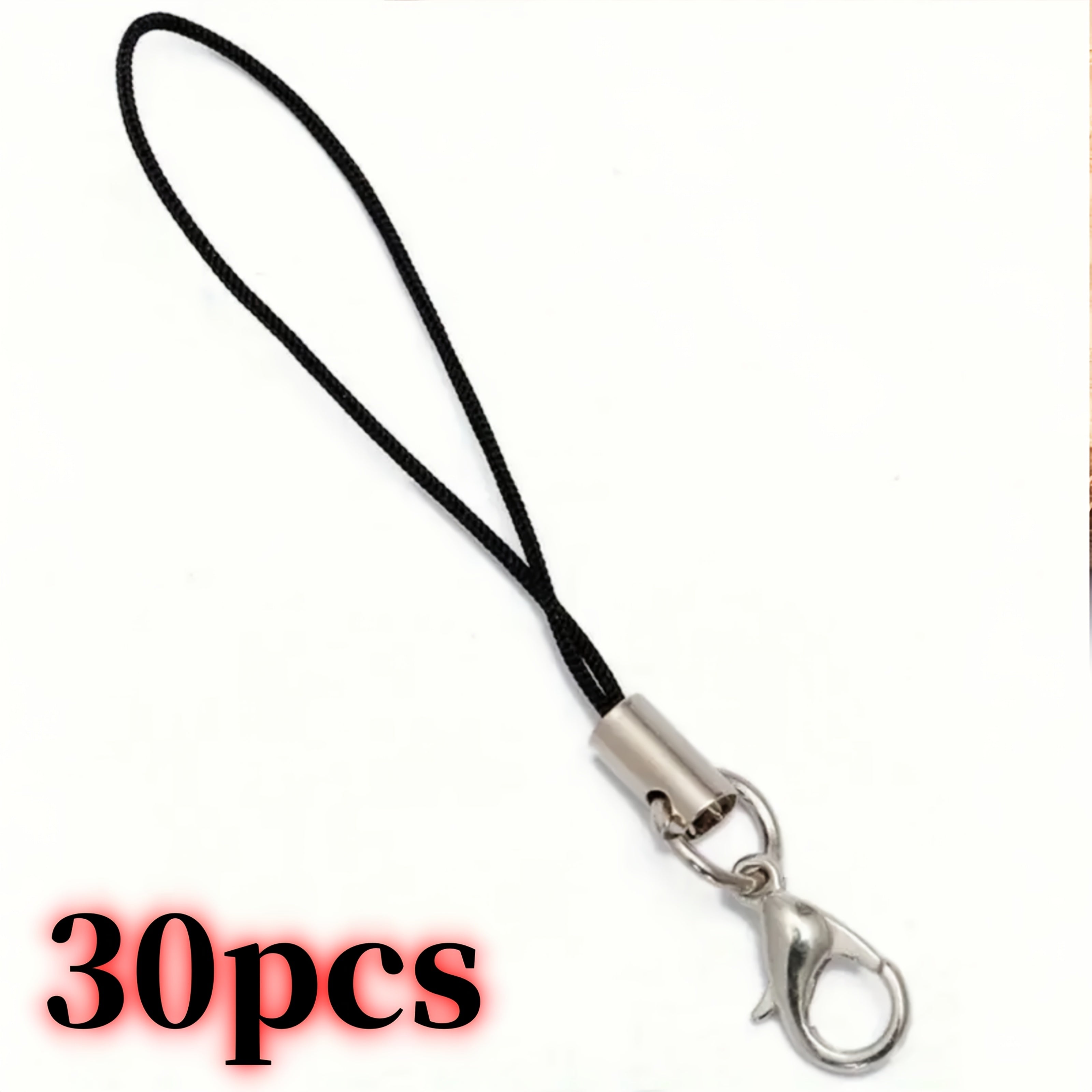 Colorful 65 mm Strap Keychain – 30 Pack, Buckle Rope for Phones, Keys and Accessories