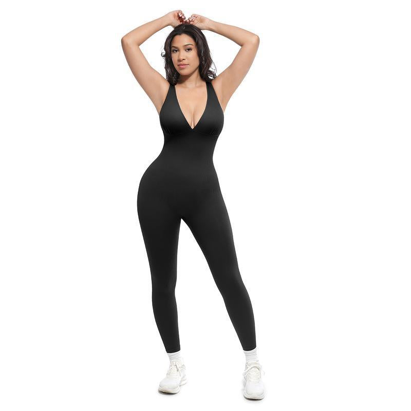 High-elasticity Fitness Tank Top, Seamless Aerial Yoga Jumpsuit For Women