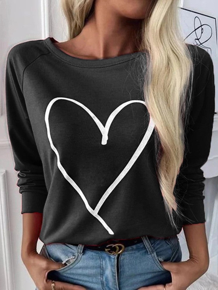 Casual Cartoon Digital Print Loose Pullover Hoodie