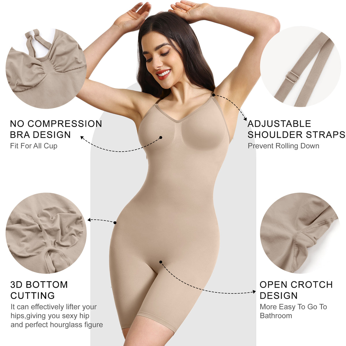 Seamless Waist-Slimming & Hip-Lifting Bodysuit Shaper
