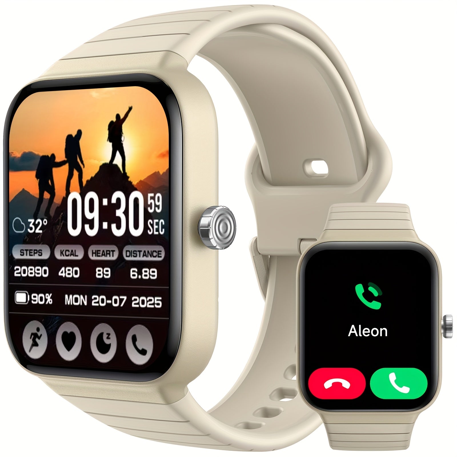 Women's 1.8-inch HD Smartwatch with Fitness Tracking and Built-in Alexa