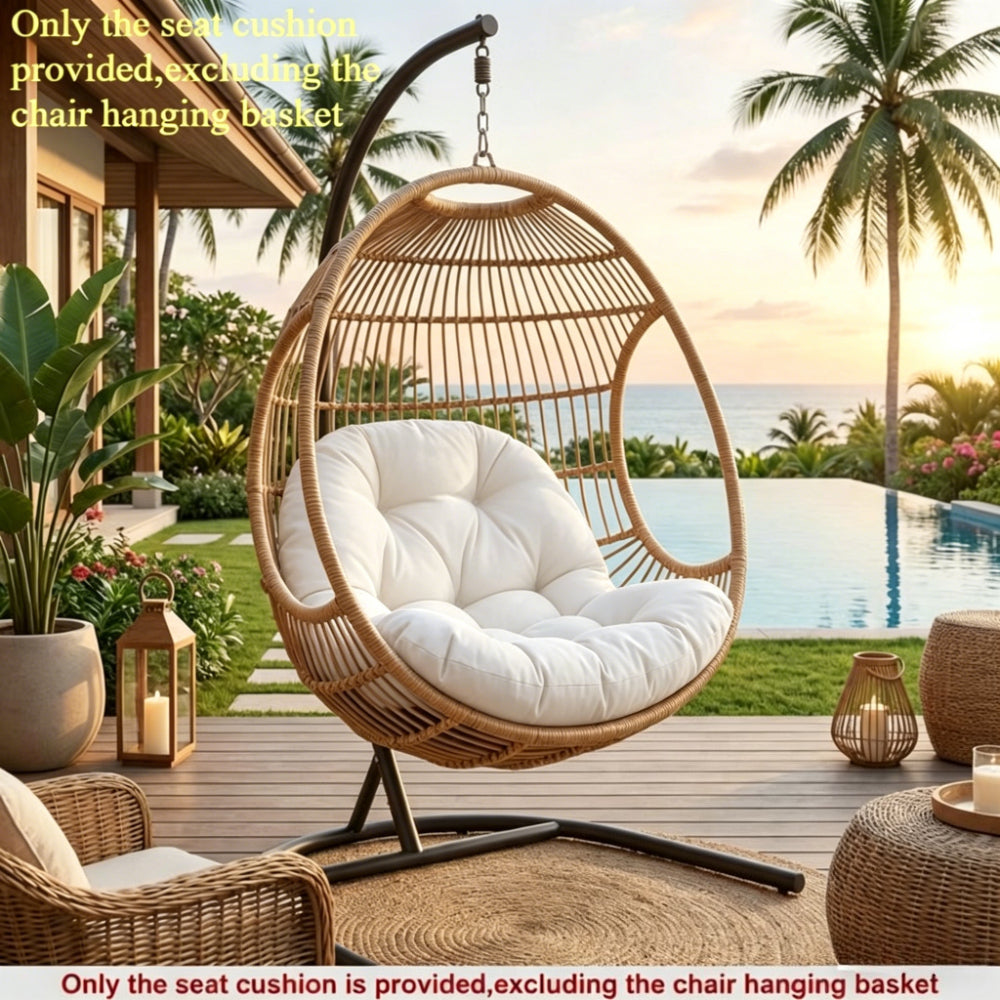 [UV Resistant Quick Dry] Outdoor Swing Chair Seat Cushion (Mat Solely), Dual-Sided UV Resistant Quick Dry Breathable Pad, Machine Washable for Patio Garden Yard