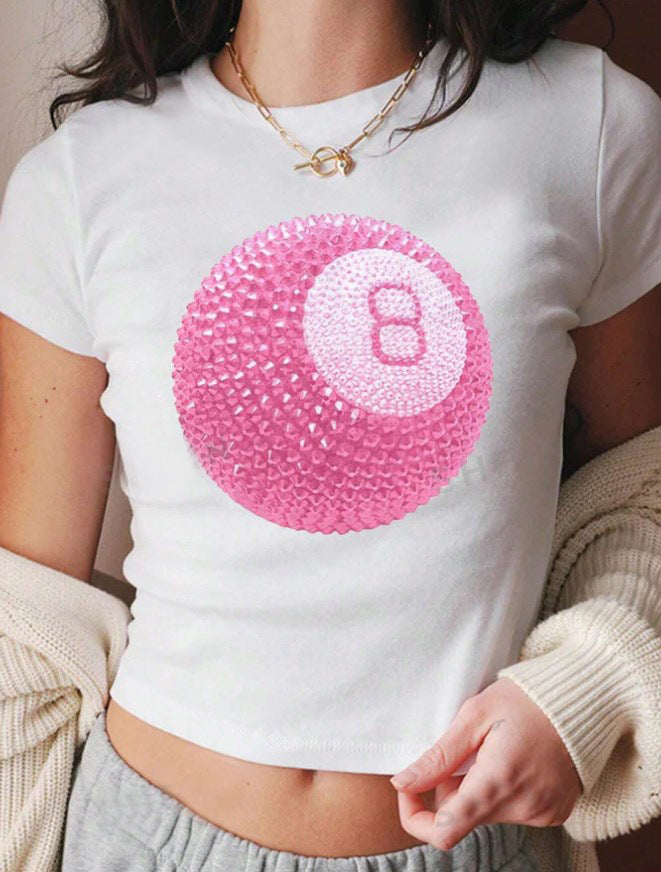 Chic Letter Print Short-Sleeve Women's T-Shirt