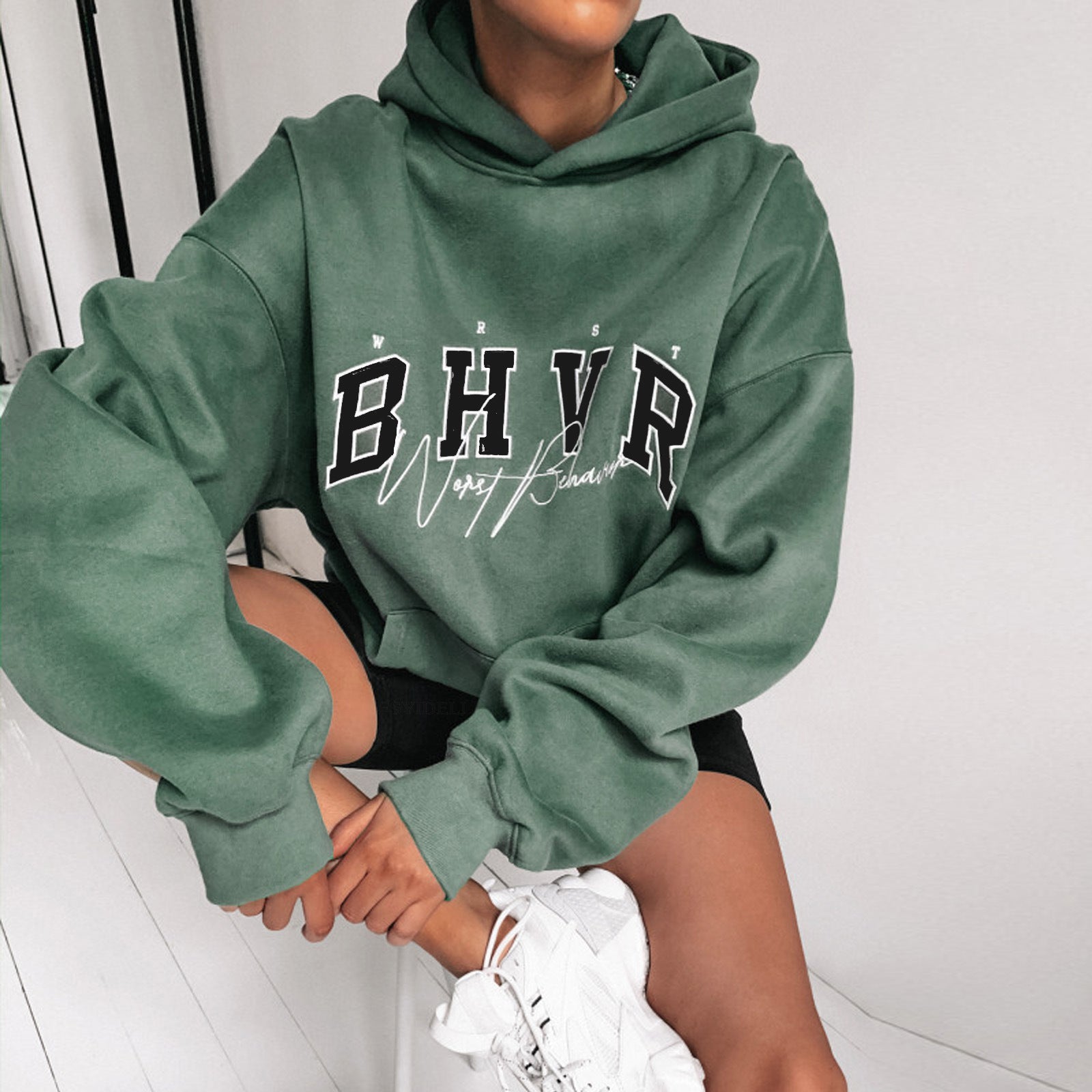 Cozy Gamer Letter Print Long-Sleeve Plush Hoodie