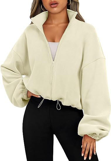 Women's Cozy Fleece Stand Collar Zipper Sports Jacket