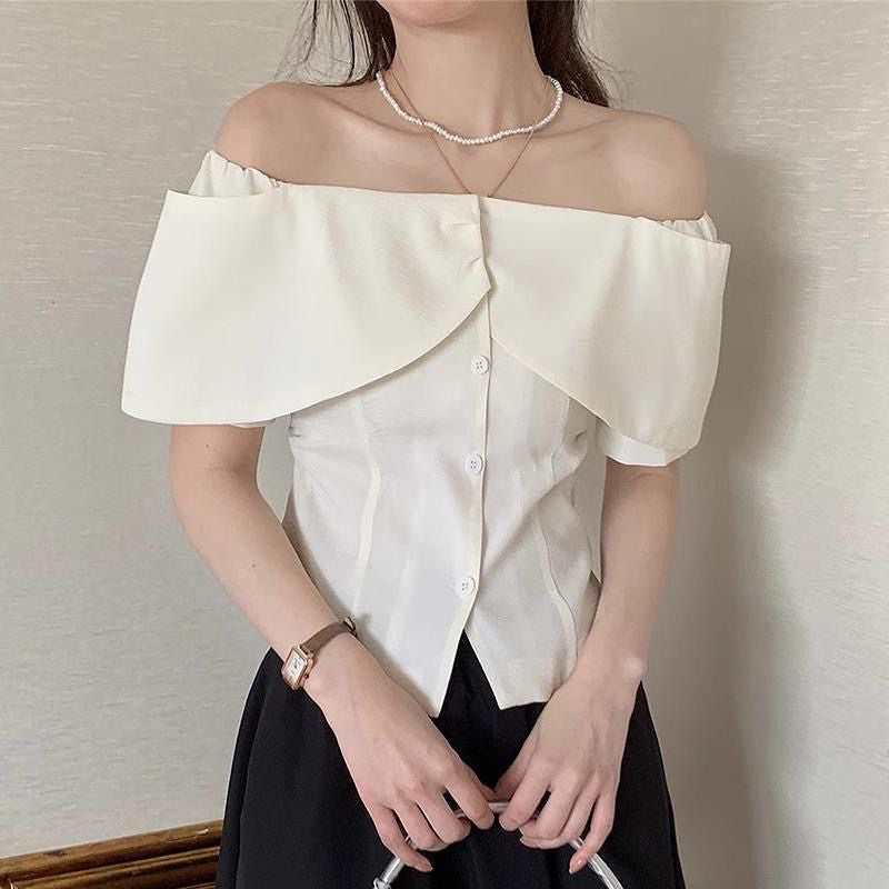 Flirty Off-Shoulder Puff Sleeve Top – Petite & Casual
