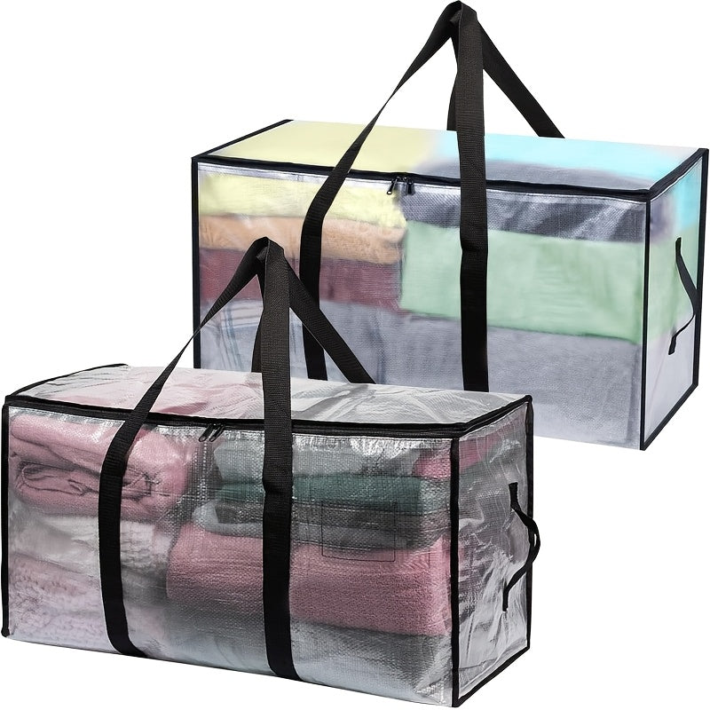 Extra-Large Transparent Heavy-Duty Waterproof Zippered Storage Bag