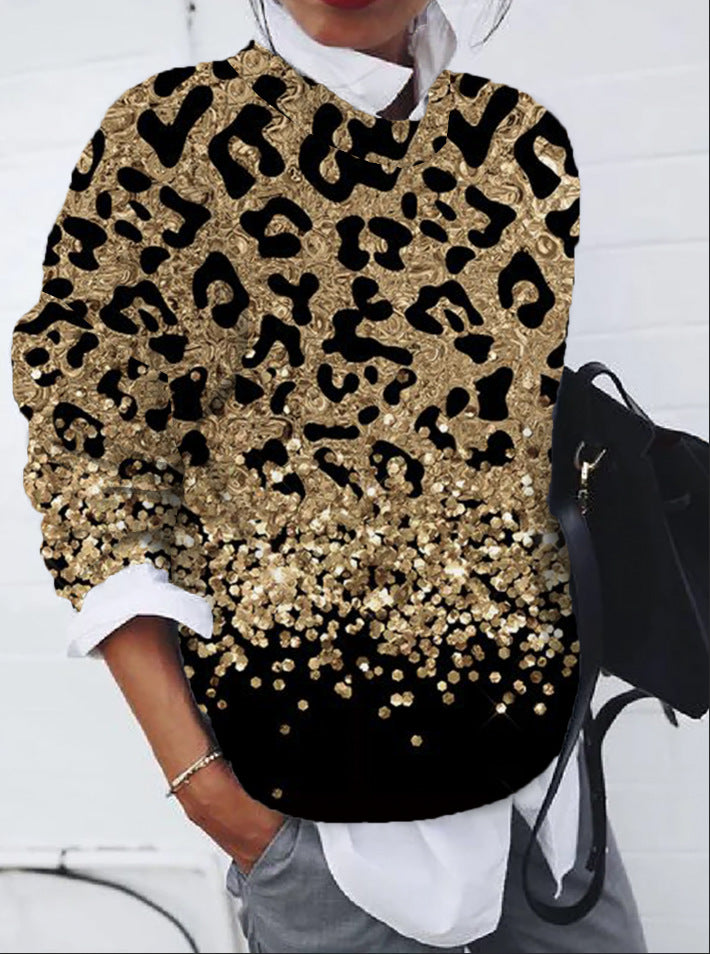 Chic 3D Polka Dot Round Neck Autumn & Winter Pullover Top