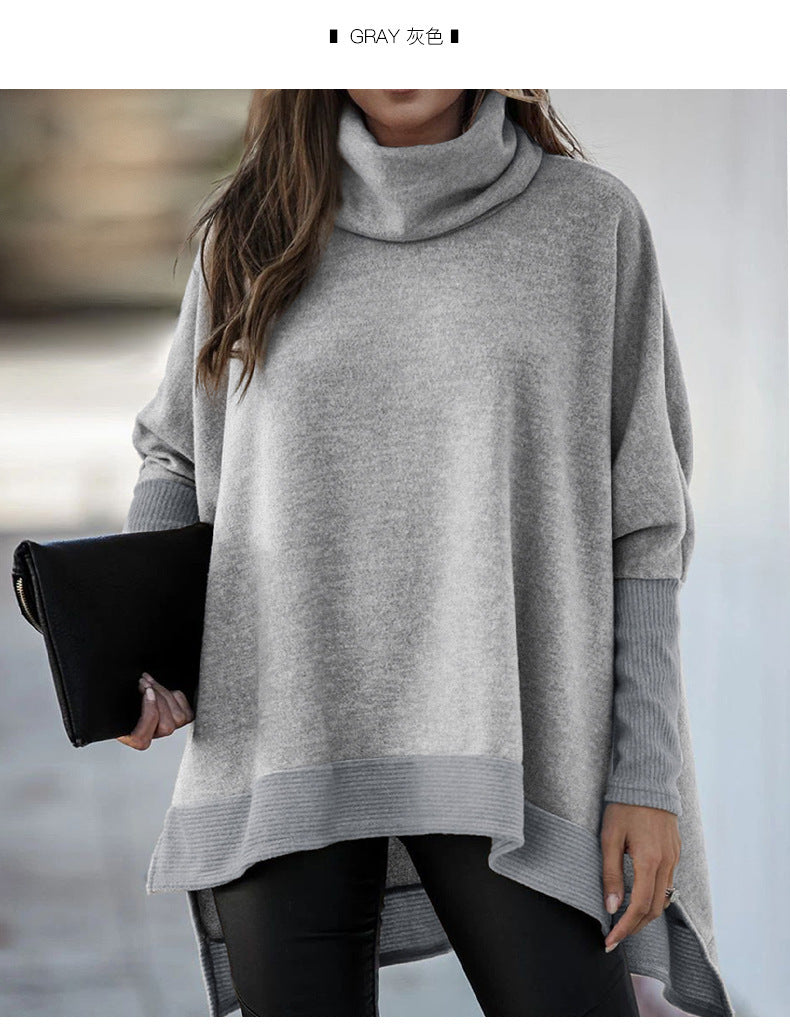 Cozy Batwing Sleeve Turtleneck Loose Sweater